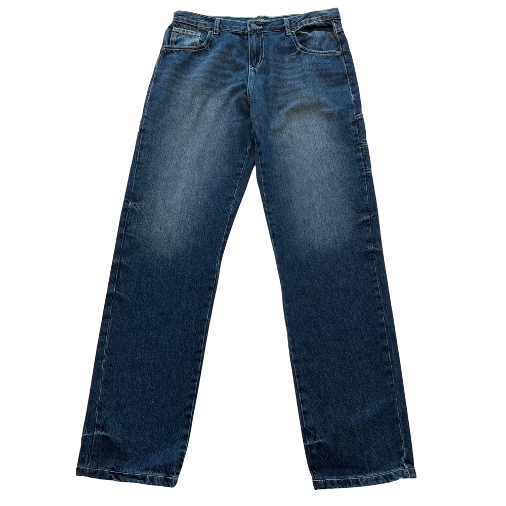 Guess Dark Wash Straight Leg Utility Carpenter Jeans Size 18 Youth 32 X 31